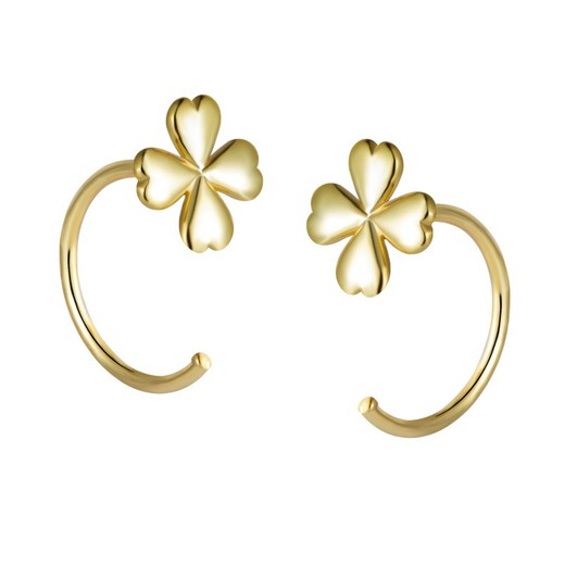 Boucles d'oreilles Argent Doré 8mm PEL0958DO Fleur