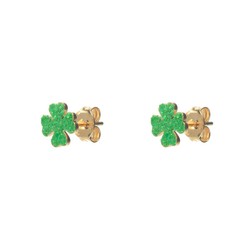 Brincos Prata Dourado 8mm PEL0995DOEGXX Clover Glitter