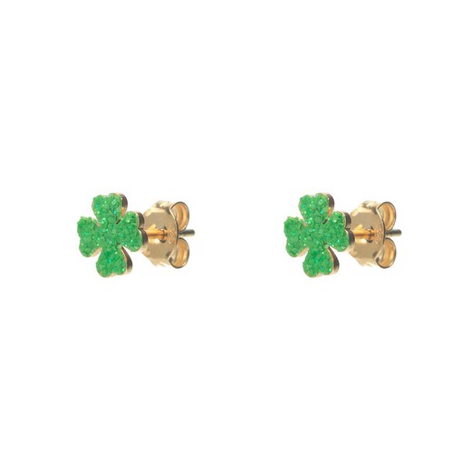 Brincos Prata Dourado 8mm PEL0995DOEGXX Clover Glitter