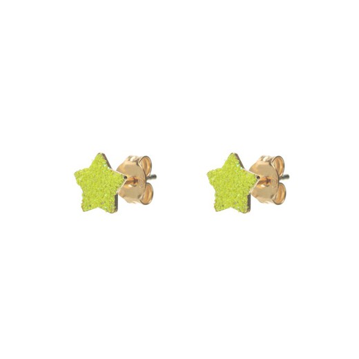 Pendientes Plata Dorada 8mm PEL0997DONGXX Pupurina Estrella