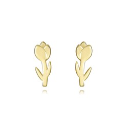 Boucles d'oreilles Argent Doré 8mm PEL1185DO Tulipe