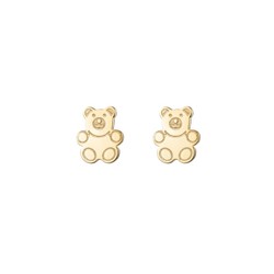 Pendientes Plata Dorada 8mm PEL1220DO Oso