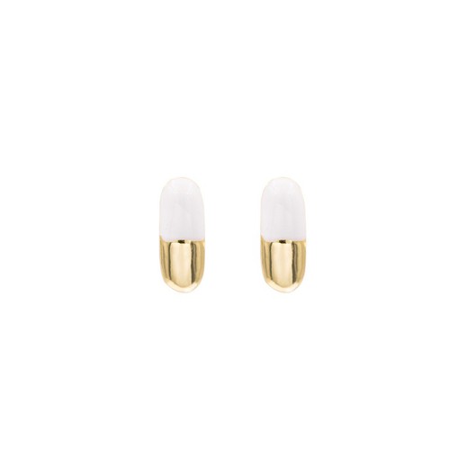 Orecchini in Argento Dorato 8x3mm PEL0884DOEWXX Capsula Smaltata