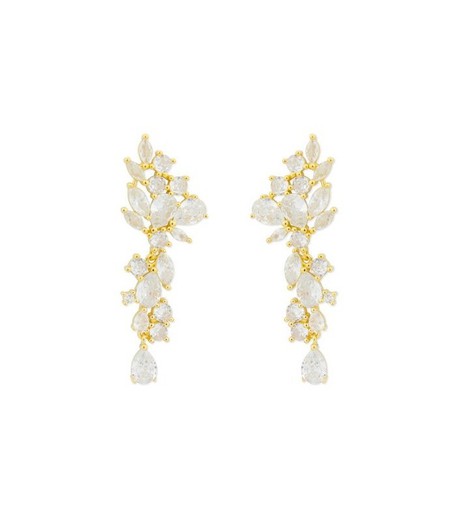 Boucles d'oreilles Argent Doré Liska LAD3102A-D Zircons