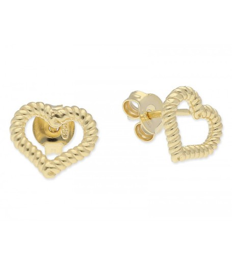 Pendientes Plata Dorada Liska LAF6162A-D Corazón