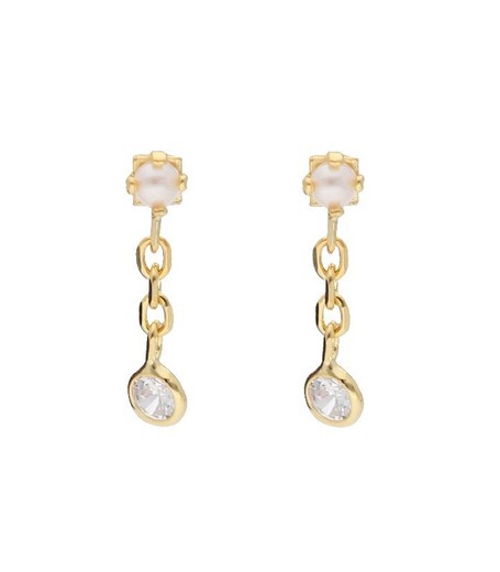 Boucles d'oreilles argent doré Liska LAF6417A-D pendentif perle Zircon