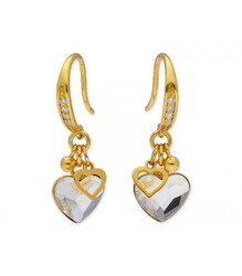 Liska LSW0102A-D Boucles d'oreilles pendentif coeur en argent doré