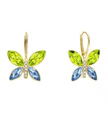 Liska LSW0187A-DV Boucles d'oreilles papillon en argent doré et zircon