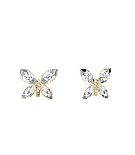 Pendientes Plata Dorada Liska LSW0187A-GC Mariposa Circonitas