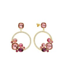 Pendientes Plata Dorada Liska LSW0194A-DL Colgante Redondo Rosa