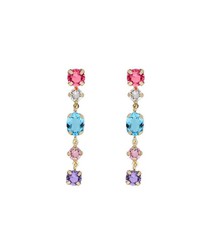 Pendientes Plata Dorada Liska LSW4371A-D Colgante Circonitas Multicolor