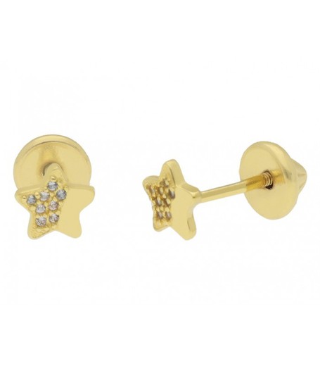 Boucles d'oreilles Liska Doré Argent MED261A-D Zircon Étoile