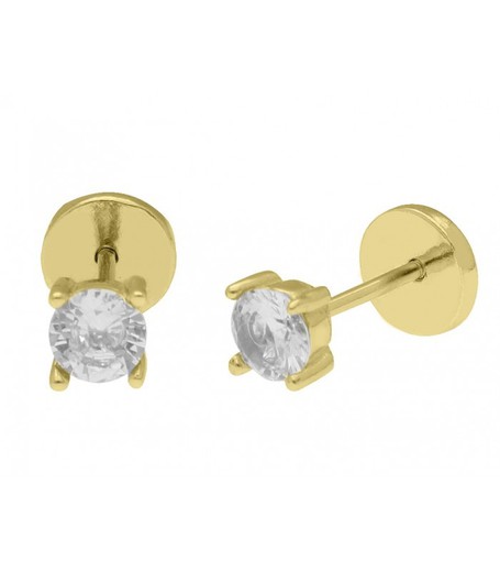 Boucles d'oreilles Liska Argent Doré MED263A-D Zircons