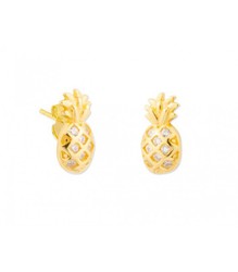 Pendientes Plata Dorada Liska MED315A-D Piña Circonitas