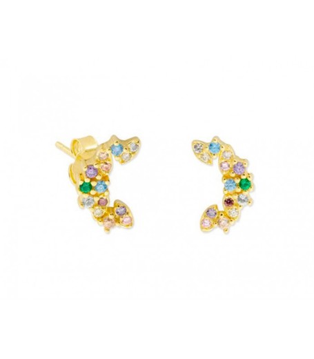 Pendientes Plata Dorada Liska MED322A-D Circonitas Multicolor