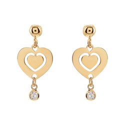 Pendientes Plata Dorada Sovrani AVP336 Corazón Circonitas