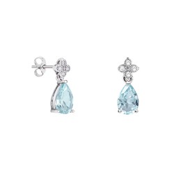 Pendientes Plata Lágrima Argyor MRM 9x6mm (AG)79B0100TA2 Topacios Azul