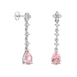 Pendientes Plata Lágrima Argyor MRM 9x6mm (AG)79B0103TA3 Topacios Rosa