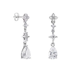 Pendientes Plata Lágrima Argyor MRM 9x6mm (AG)79B0104TA1 Topacios Blanco