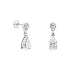 Pendientes Plata Lágrima Argyor MRM 9x6mm (AG)79B0200TA1 Topacios Blanco