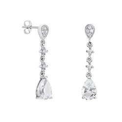 Pendientes Plata Lágrima Argyor MRM 9x6mm (AG)79B0202TA1 Topacios Blanco