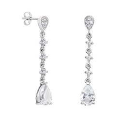 Pendientes Plata Lágrima Argyor MRM 9x6mm (AG)79B0203TA1 Topacios Blanco