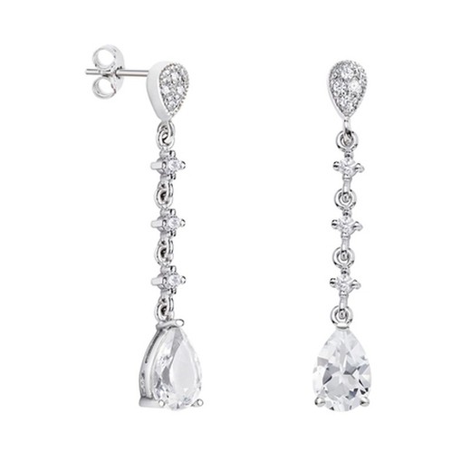 Pendientes Plata Lágrima Argyor MRM 9x6mm (AG)79B0203TA1 Topacios Blanco