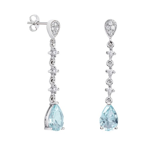 Pendientes Plata Lágrima Argyor MRM 9x6mm (AG)79B0203TA2 Topacios Azul