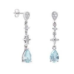 Pendientes Plata Lágrima Argyor MRM 9x6mm (AG)79B0204TA2 Topacios Azul