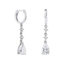 Pendientes Plata Lágrima Argyor MRM 9x6mm (AG)79B0302TA1 Topacios Blanco