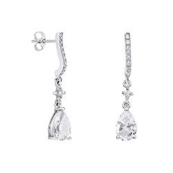 Pendientes Plata Lágrima Argyor MRM 9x6mm (AG)79B0501TA1 Topacios Blanco