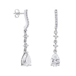 Pendientes Plata Lágrima Argyor MRM 9x6mm (AG)79B0502TA1 Topacios Blanco