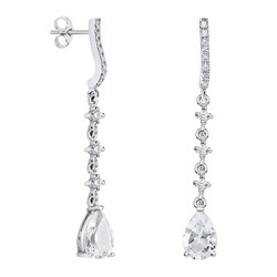 Pendientes Plata Lágrima Argyor MRM 9x6mm (AG)79B0503TA1 Topacios Blanco