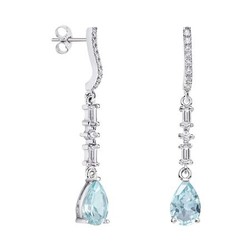 Pendientes Plata Lágrima Argyor MRM 9x6mm (AG)79B0506TA2 Topacios Azul