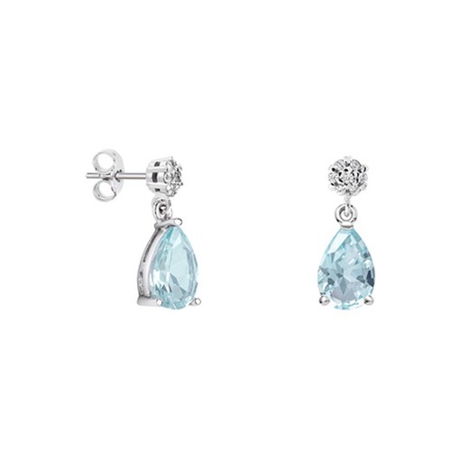 Pendientes Plata Lágrima Argyor MRM 9x6mm (AG)79B0600TA2 Topacios Azul