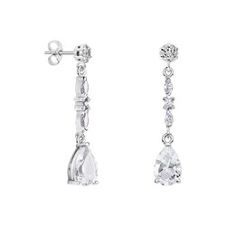 Pendientes Plata Lágrima Argyor MRM 9x6mm (AG)79B0605TA1 Topacios Blanco