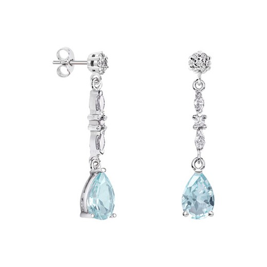 Pendientes Plata Lágrima Argyor MRM 9x6mm (AG)79B0605TA2 Topacios Azul