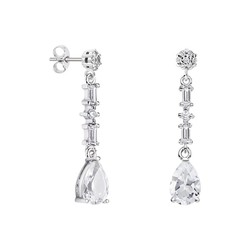 Pendientes Plata Lágrima Argyor MRM 9x6mm (AG)79B0606TA1 Topacios Blanco