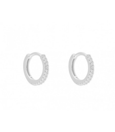 Pendientes Plata Liska 10mm MED142A-10 Aro Liso Circonitas