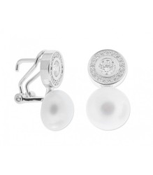 Boucles d'oreilles Liska Argent 11mm MED274A Perle Zircons