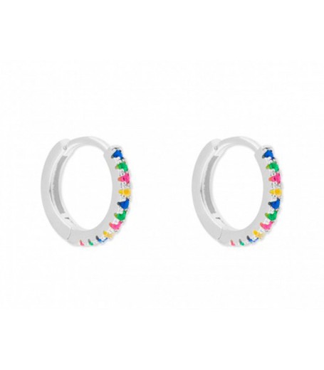 Boucles d'oreilles Liska Argent 12 mm MED145A-12 Créoles Lisse Zircone