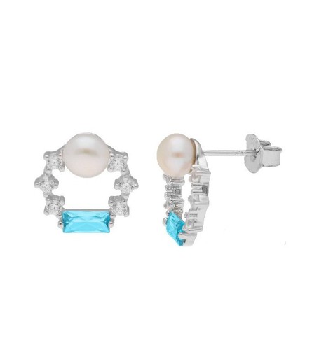 Pendientes Plata Liska 1cm LAD7203A Circonitas Perla