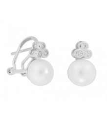 Pendientes Plata Liska 7mm MED275A Perla Circonitas