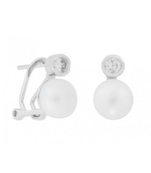 Boucles d'oreilles Liska Argent 8mm MED268A Perle Zircons