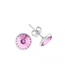 Pendientes Plata Liska 9mm LSW2015A-L Circonita Rosa