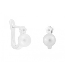 Pendientes Plata Liska BAM016A Flor Circonitas Perlas