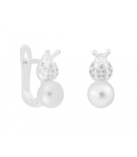 Pendientes Plata Liska BAM018A Circonitas Perlas