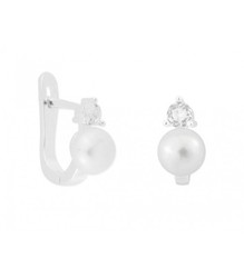 Pendientes Plata Liska BAM019A Circonitas Perlas