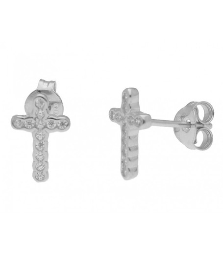 Liska sølv øreringe LAD1200A Cross Zirconia