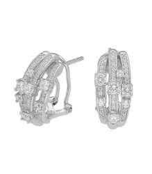 Pendientes Plata Liska LAD3095A 3 Bandas Circonitas